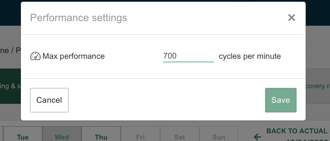 Machine Performance Settings